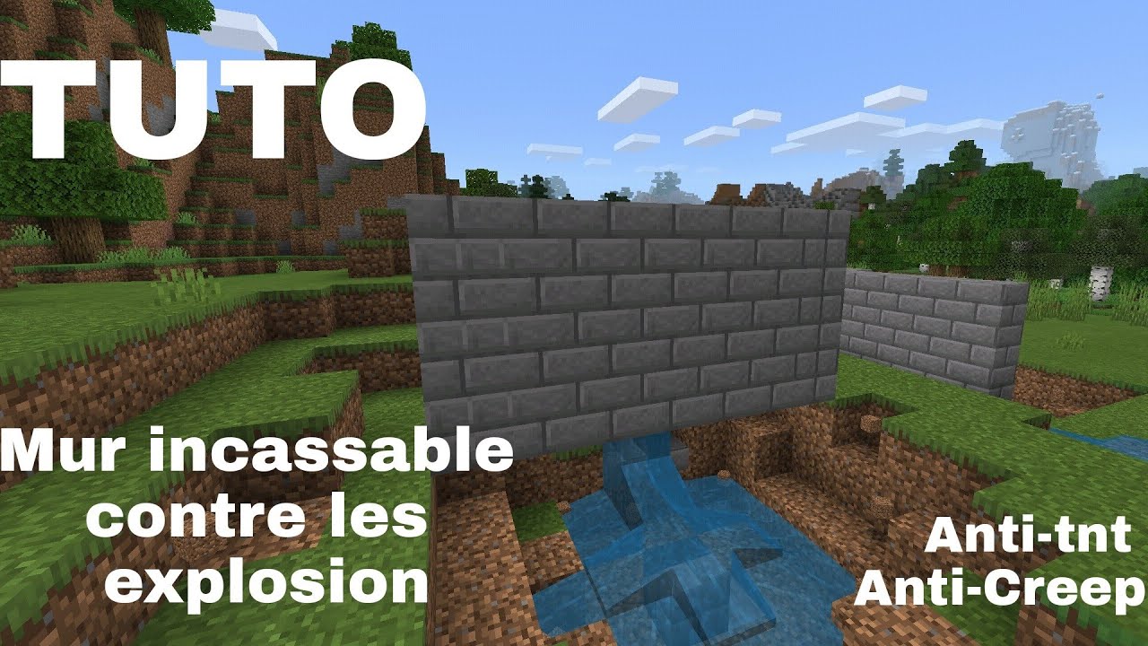 TUTO MINECRAFT - Mur incassable contre les explosions (Tnt, Creeper