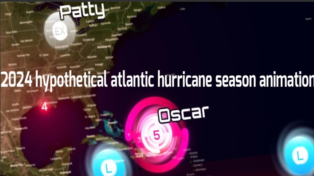 2024 hypothetical atlantic hurricane season animation v.2 - YouTube