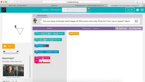 Code.org | accelerated course | Lesson 7, The Artist 2