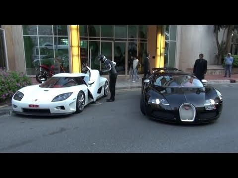 Koenigsegg CCX, Bugatti Veyron Sang Noir, Noble M600 in Monte Carlo, Monaco