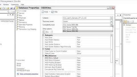 Sql Server  Explaining the Database Properties Dialog