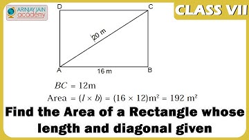 De oppervlakte van een rechthoek vinden waarvan de lengte en diagonaal gegeven zijn - Meetkunde -...
