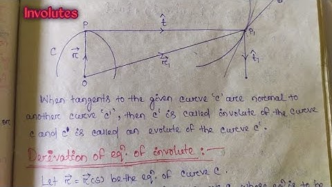 involute and evolute in differential geometry ||differential geometry Bsc #pkglory