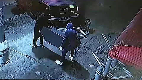 Masked Gang Caught Attempting to Rip Out a $100,000 Bank ATM — Police Intervene