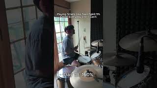 Playing Smells Like Teen Spirit Faster Until I Can't Day 10  #drums #trending #music #shorts