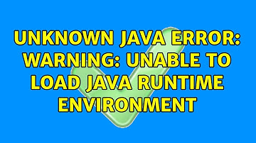 Unknown Java error: Warning: Unable to load Java Runtime Environment