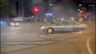 Australia’s Favourite LS1 VN Commodore Skidding A Mexican Intersection