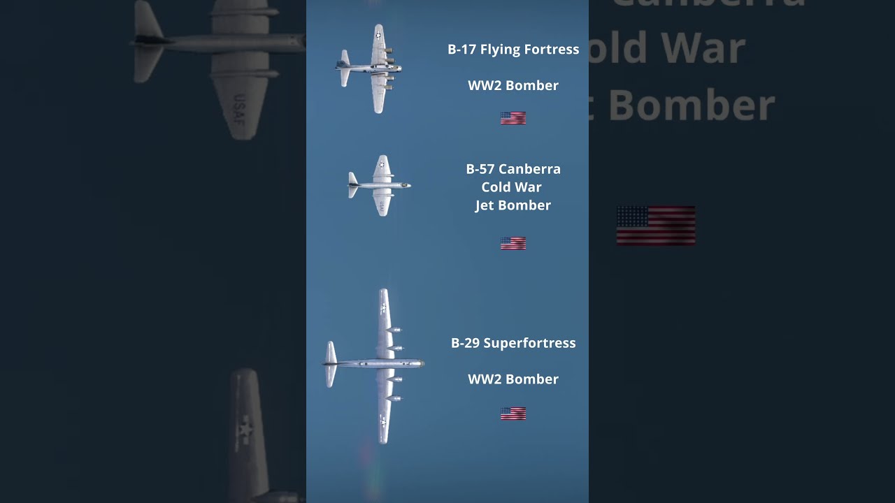 B-57 vs. B-29 vs. B-17 Comparison 