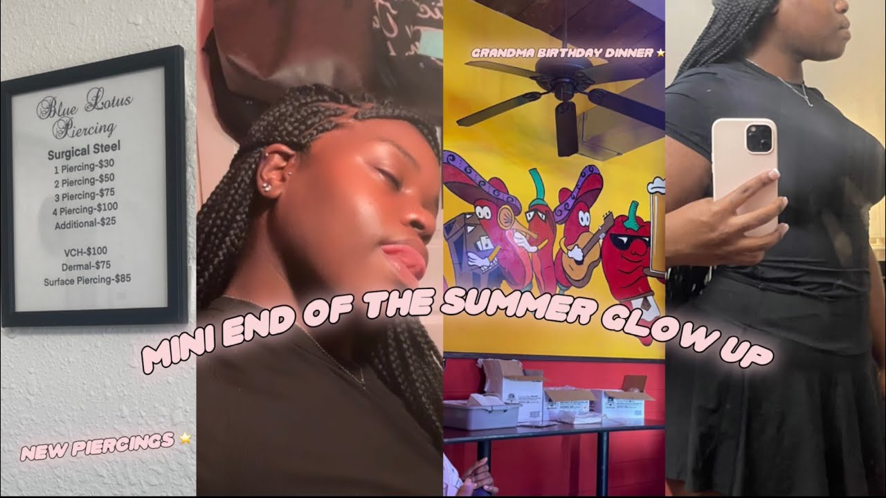 mini end of the summer glow up + hair + new piercing!! + nails ... etc ...