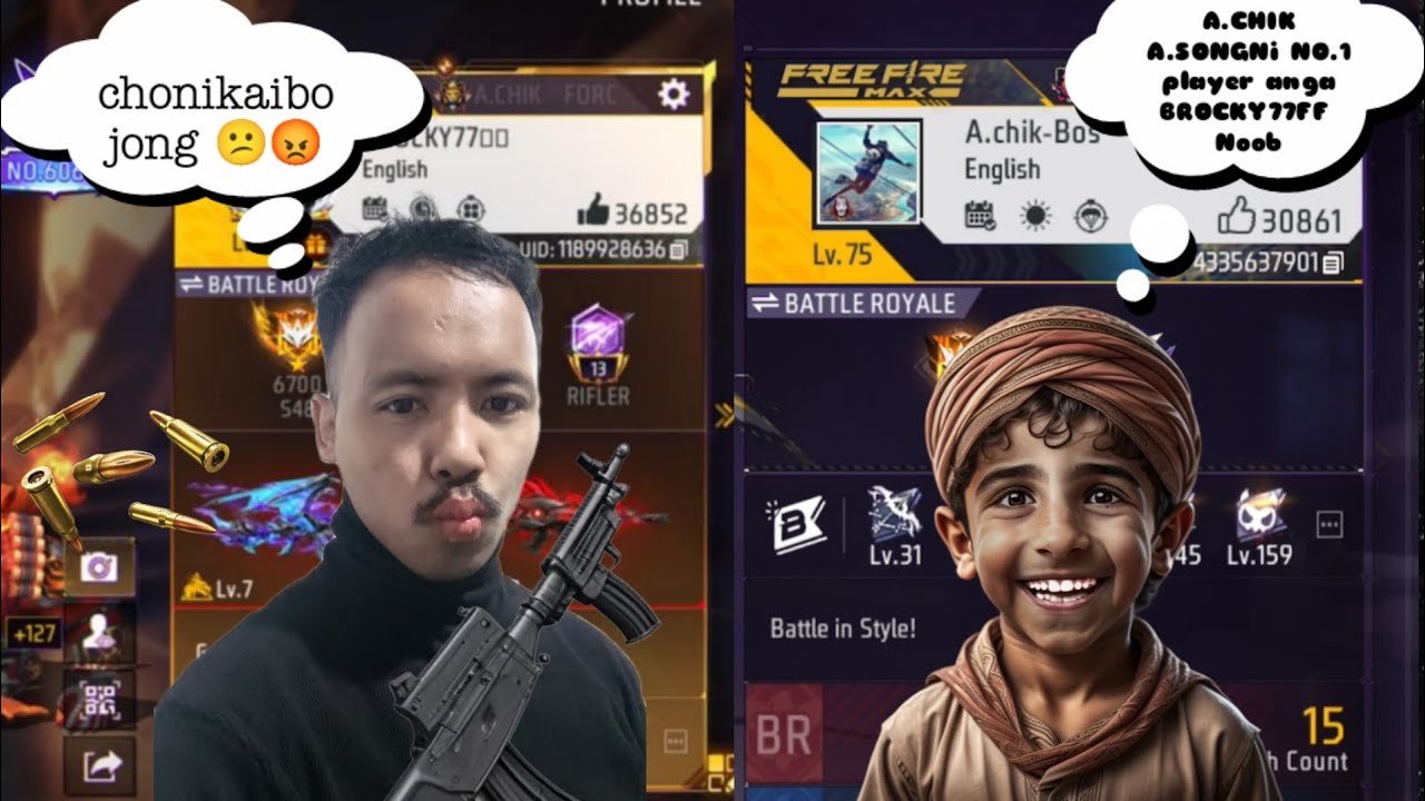 A.CHIK BOS 😂 🆚 BROCKY77FF 😡|| AN.TANGKO A.CHIK A.SONGNI NO.1 PLAYER INE GAORA dAKGIPA ||  LOL😂😂😂