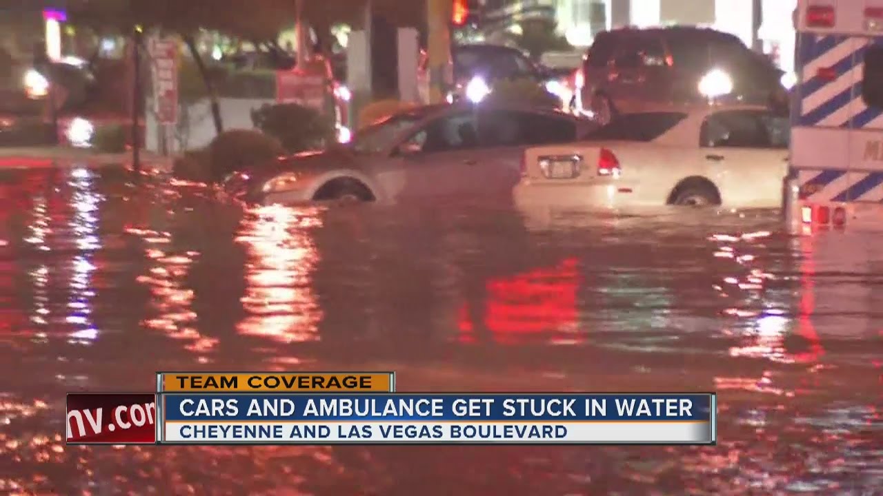 Vehicles get stuck in rising flood waters around Las Vegas YouTube