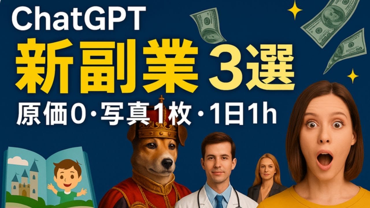 写真1枚が“高単価商品”に化ける—ChatGPT発・穴場副業3選【原価0/1日1h】【ゼロから副業!在宅ワークちゃんねる】