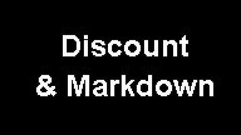 Discount & Markdown (English)