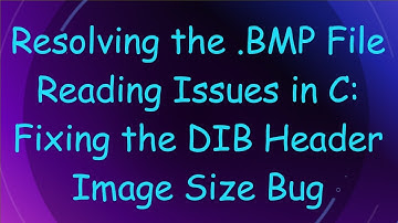 Resolving the .BMP File Reading Issues in C: Fixing the DIB Header Image Size Bug