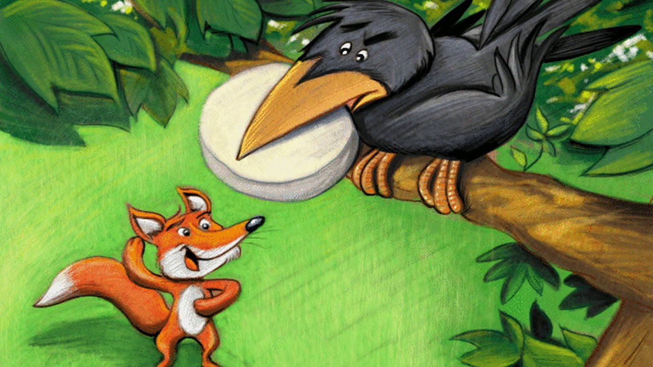 Басня ворона и лисица картинки