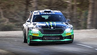 2023 Škoda Fabia RS Rally2 at WRC Monte Carlo 2024: Start, Turbo Chirping & Engine Sound!