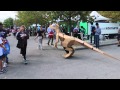 Kitrex cardboard dinosaur walks around maker faire nyc 2014