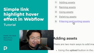Simple link highlight hover effect in Webflow - Tutorial