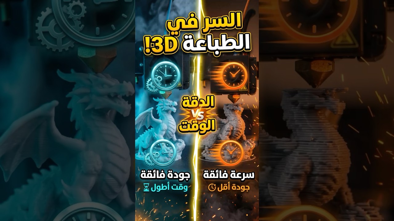 اختر جودة أو سرعة الطباعة 3D! ⏱️🔥 #طباعة_ثلاثية #3dprinting #سرعة #جودة