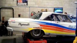 1965 plymouth satellite race car Chassis dyno 535 CID MOPAR STROKER