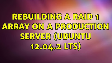 Ubuntu: Rebuilding a RAID 1 array on a production server (Ubuntu 12.04.2 LTS)