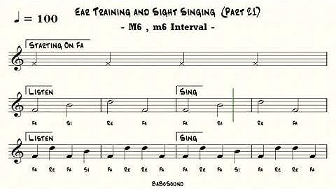 Ear Training and Sight Singing (Part 21) / M6, m6 Interval