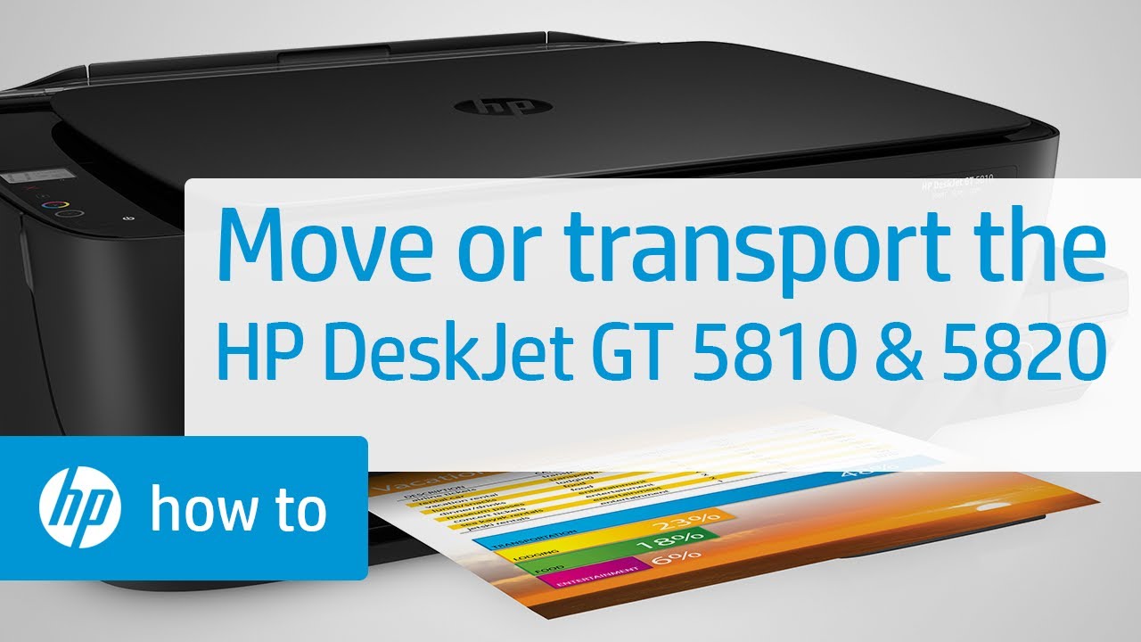 Moving or Transporting the HP DeskJet GT 5810, 5820 Printers | HP DeskJet GT  | @HPSupport - YouTube