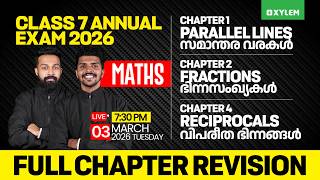 Class 7 Annual Exam 2026 : Maths | Parallel Lines ,Fractions ,Reciprocals | Xylem Class 7
