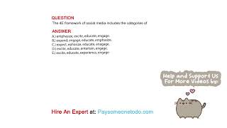 The 4E framework of social media includes the categories of