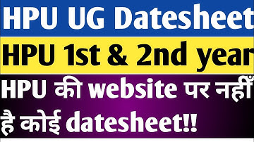 HPU UG 1st and 2nd year Exams || #sumithpboard