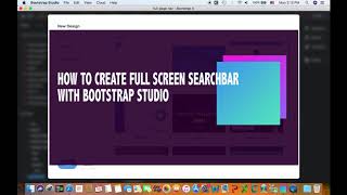 Full screen search bar with Bootstrap Studio