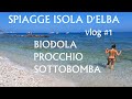 Spiagge isola d'Elba - vlog #1 - Biodola -  Procchio - Sottobomba. (snorkeling)
