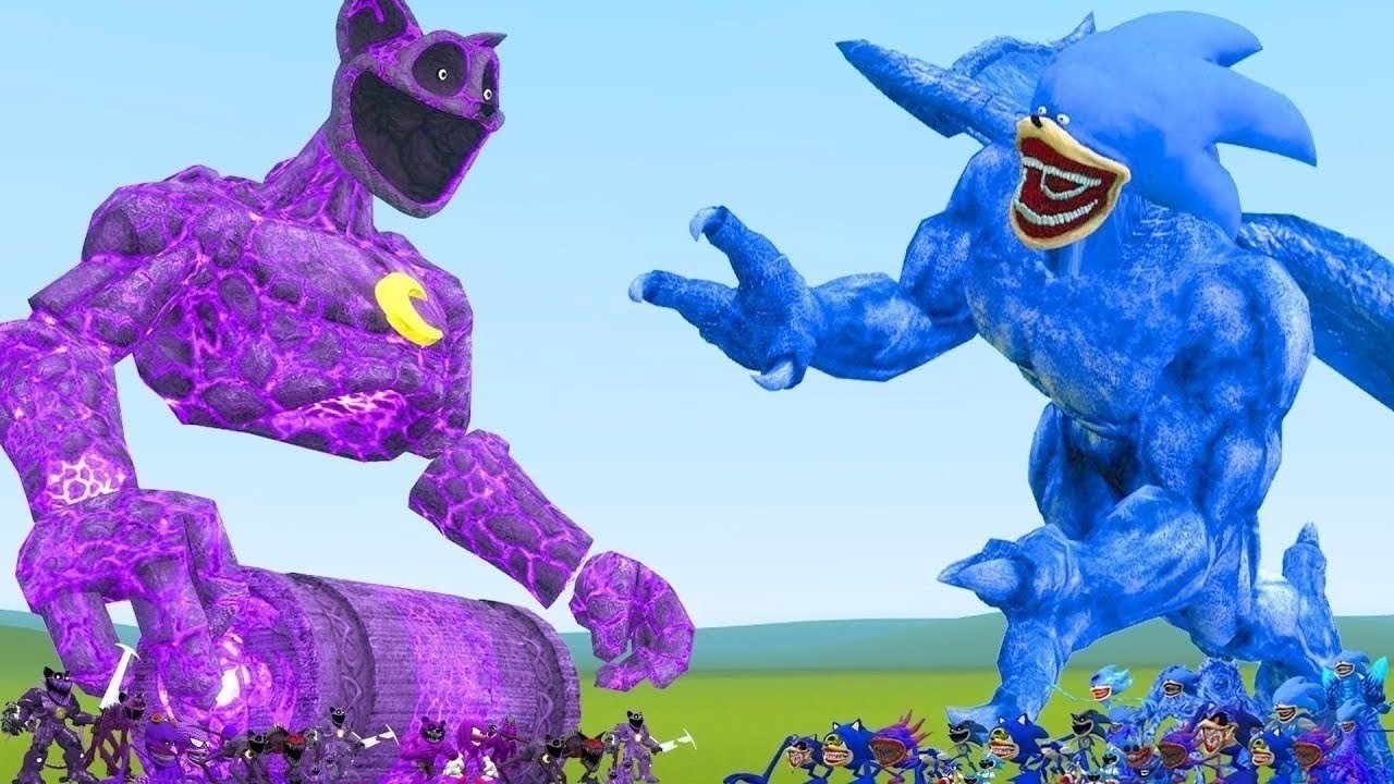 NEW POPPY PLAYTIME TITAN CATNAP GOLEM FAMILY VS ALASTOR SHIN SONIC TAPES FAMILY In Garry's Mod ?!!