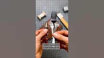 Leathercraft with a FORK?! Is this leather tip CHEATING? 🍴🔥🔨 #howto #tutorial