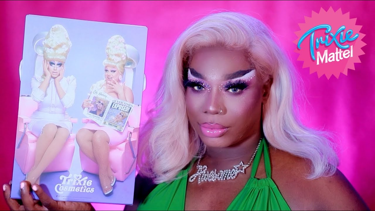 Trixie Cosmetics BOTTLE BLONDE Collection Review on Deep Skin YouTube