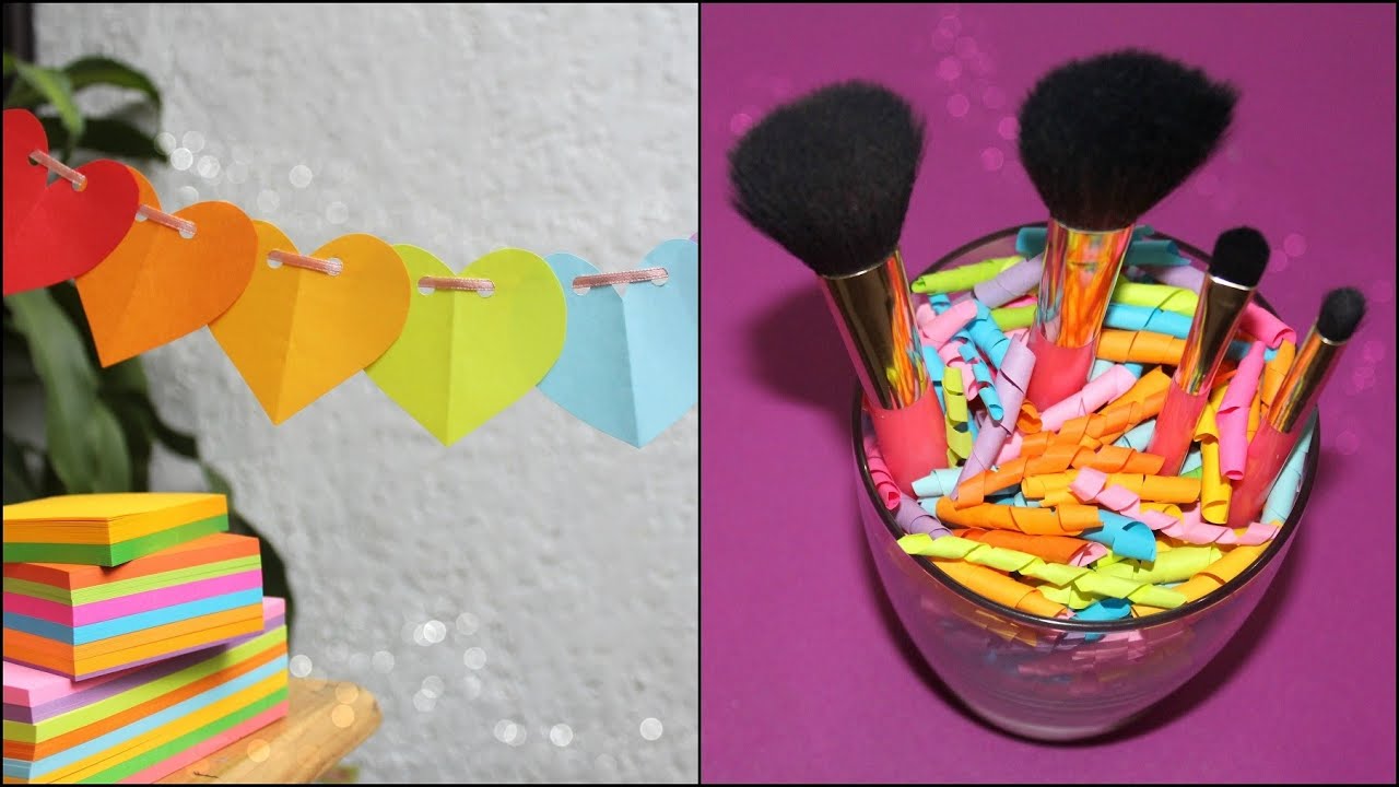DIY Room Decorations Using MEMO PAD / STICKY NOTE - YouTube