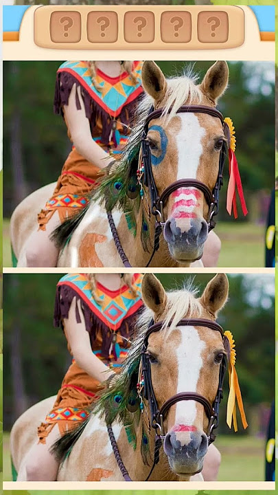 Temukan 5 perbedaan wanita cantik penunggang kuda