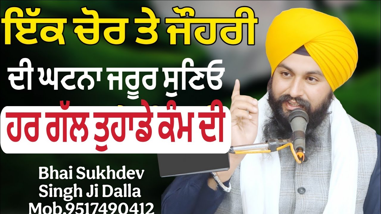ਇੱਕ ਚੋਰ ਤੇ ਜੌਹਰੀ ਦੀ ਘਟਨਾ ਜਰੂਰ ਸੁਣਿਓ ਹਰ ਗੱਲ ਤੁਹਾਡੇ ਕੰਮ ਦੀ || bhai Sukhdev Singh Ji Dalla