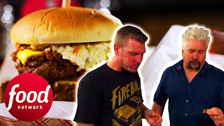 Guy Takes On North Carolina For An Asian Pork Burger Showdown! | Diners, Drive-Ins & Dives