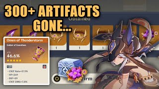 I burned 300  artifacts for Cyno... (Artifact Strongbox) | Genshin Impact