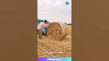 That Hay Bale Moving Hack is 200 IQ! 😂 My Man Just Invented a Tricycle Trailer! #hay #farm #genius