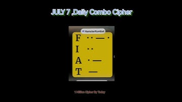 7 July,2024 Hamster Kombat Daily Cipher Code #hamsterkombat #hamsterkombatairdrop