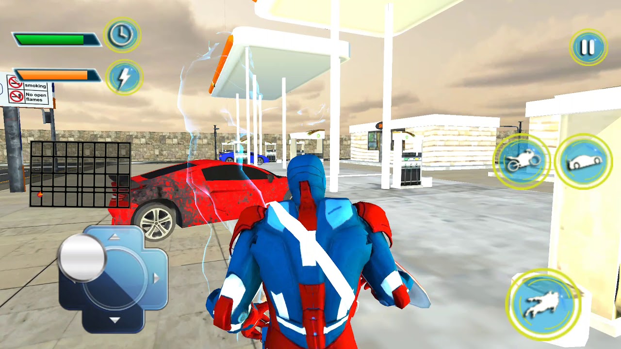 flying robot captain hero city survival mission