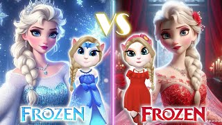 My talking angela 2 | Frozen | Blue Vs RED Elsa ❄️ | cosplay