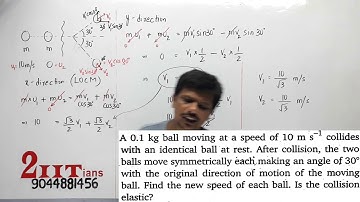 Work Energy Power Q39 Nootan A 0.1kg ball moving at a speed 10m/s collides with an identical