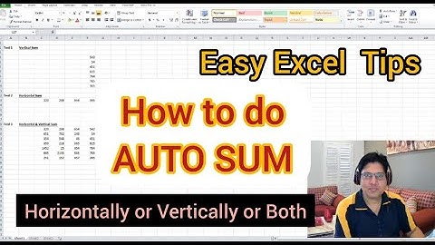 How to do Horizontal or Vertical Auto Sum in Microsoft Excel