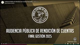 Banco Central de Bolivia Audiencia Pública de Rendición de Cuentas Final 2025