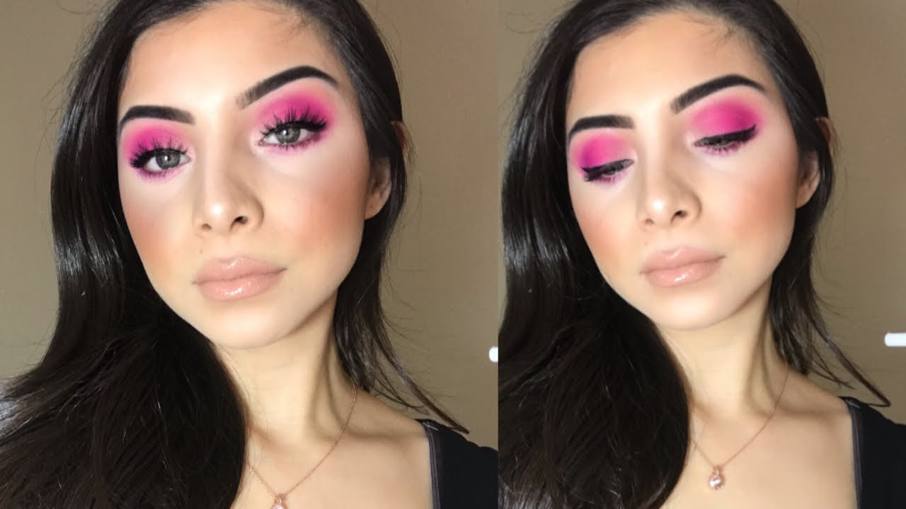 hot pink eye makeup tutorial