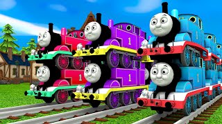 【踏切アニメ】あぶない電車 THOMAS FRIENDS RAINBOW COLORS Railroad Crossing Animation #train # 1 2 3 4 5