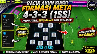 RACIK AKUN SUBS! Formasi META 4-3-3 (1SS) Paling Stabil, Auto Ganas Buat Push Divisi!